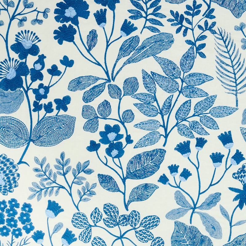 Purchase sample of 78311 Emaline Embroidery, Blue by Schumacher Fabric