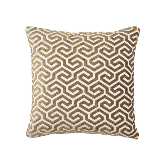 So7310206 | Ming Fret Velvet 22" Pillow, Bronze - Schumacher Pillows