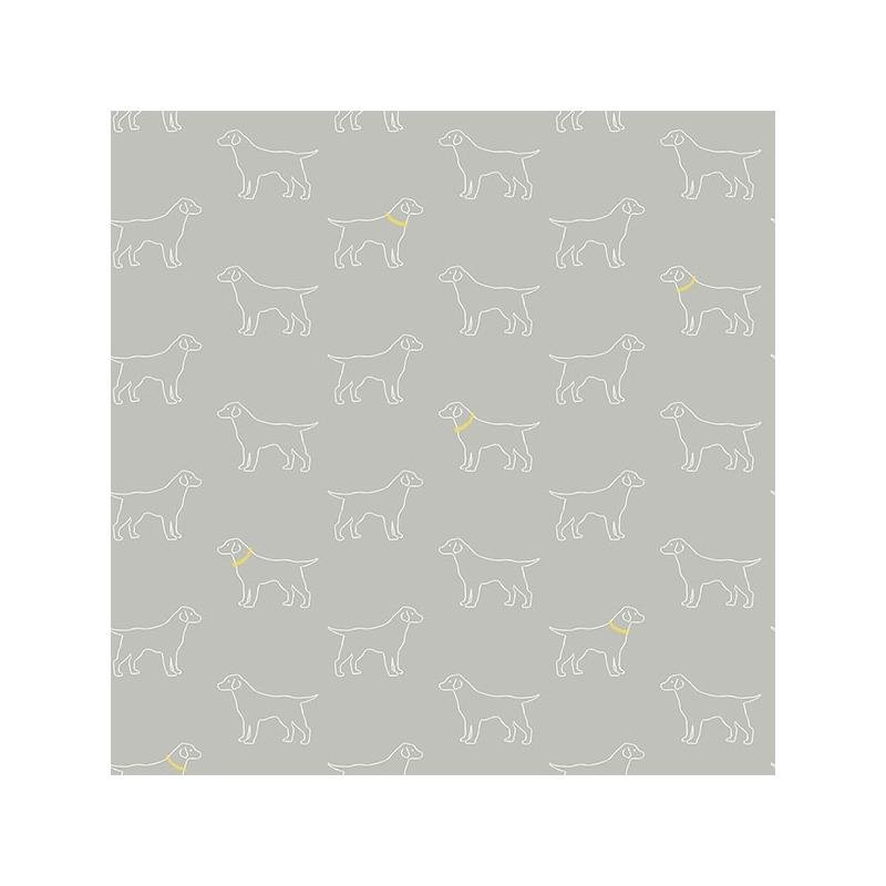 Sample 3122-10403 Flora and Fauna Yoop Slate Dog by Chesapeake Wallpaper