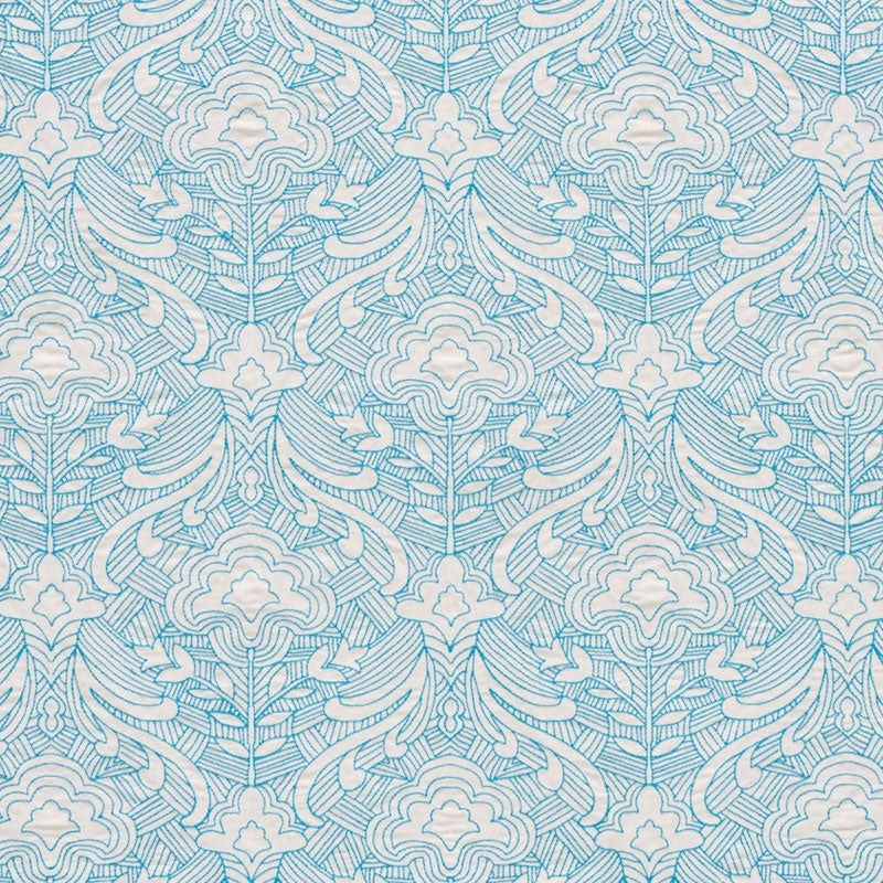 Purchase sample of 76160 Hendrix Embroidery, Blue by Schumacher Fabric