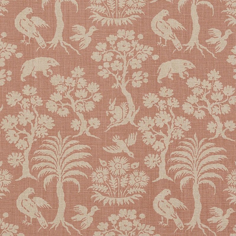 Purchase sample of 176170 Woodland Silhouette, Blush by Schumacher Fabric