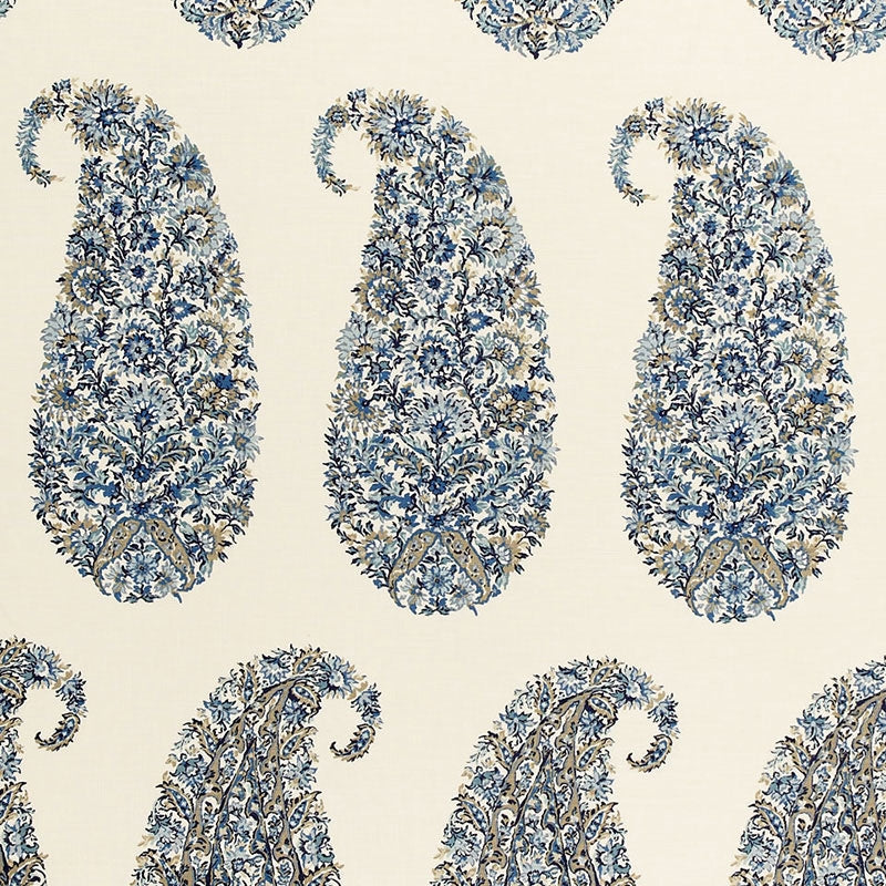 Purchase sample of 173783 Shirala Paisley, Delft by Schumacher Fabric
