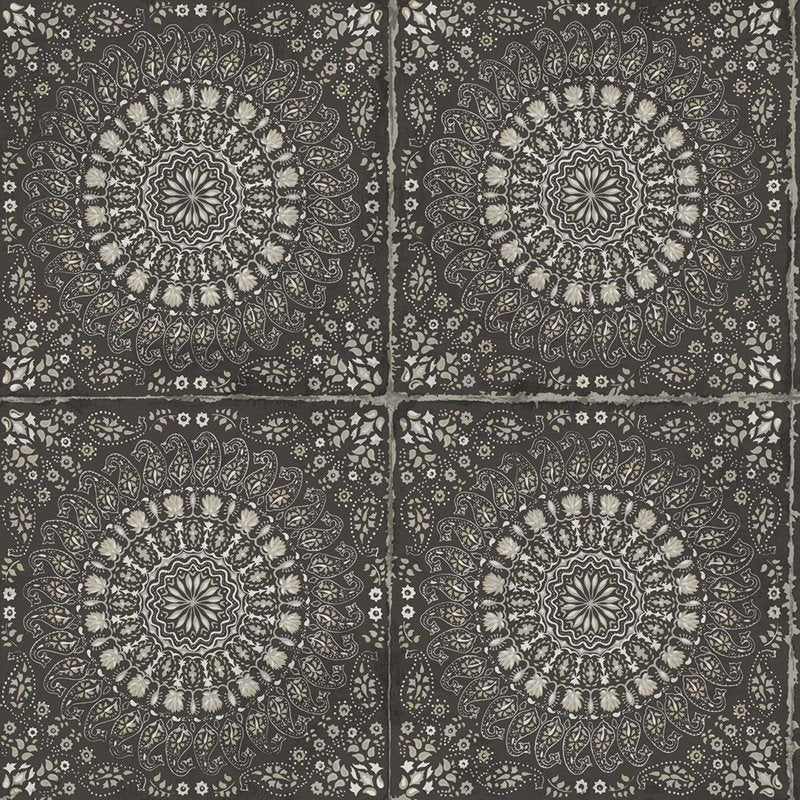 Acquire RY30700 Boho Rhapsody Mandala Boho Tile Brown by Seabrook Wallpaper