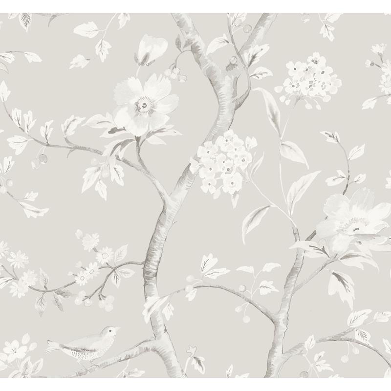 Shop LN11108 Luxe Retreat Southport Floral Trail Grey by Seabrook Wallpaper