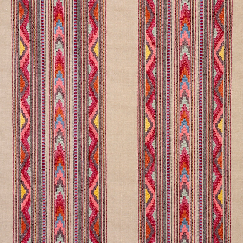 Purchase sample of 78392 Zarzuela Stripe Embroidery, Multi by Schumacher Fabric
