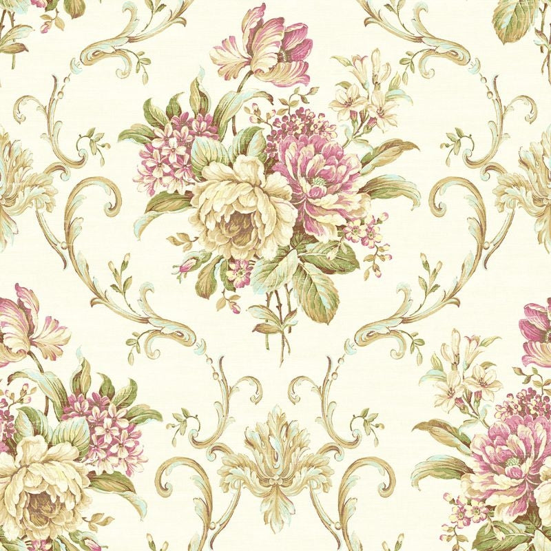View RV20012 Summer Park Floral Cameo by Wallquest Wallpaper