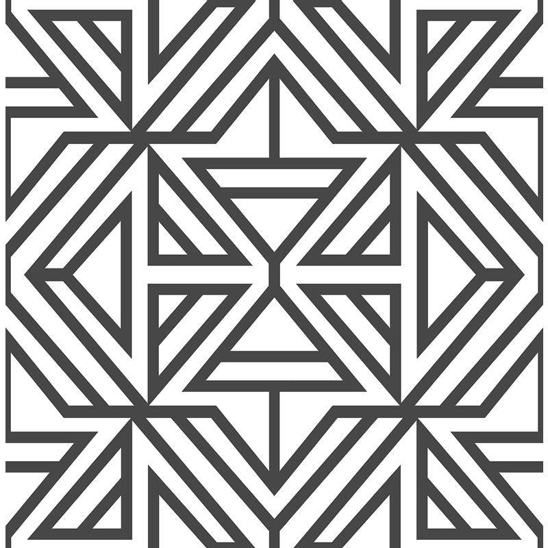 Sample NUS3499 Black Linear, Geometrics Peel and Stick Wallpaper