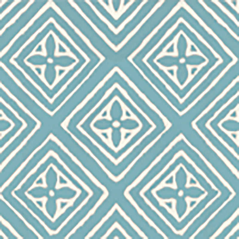 Sample 2490-44WP Fiorentina, Turquoise on Almost White by Quadrille Wallpaper