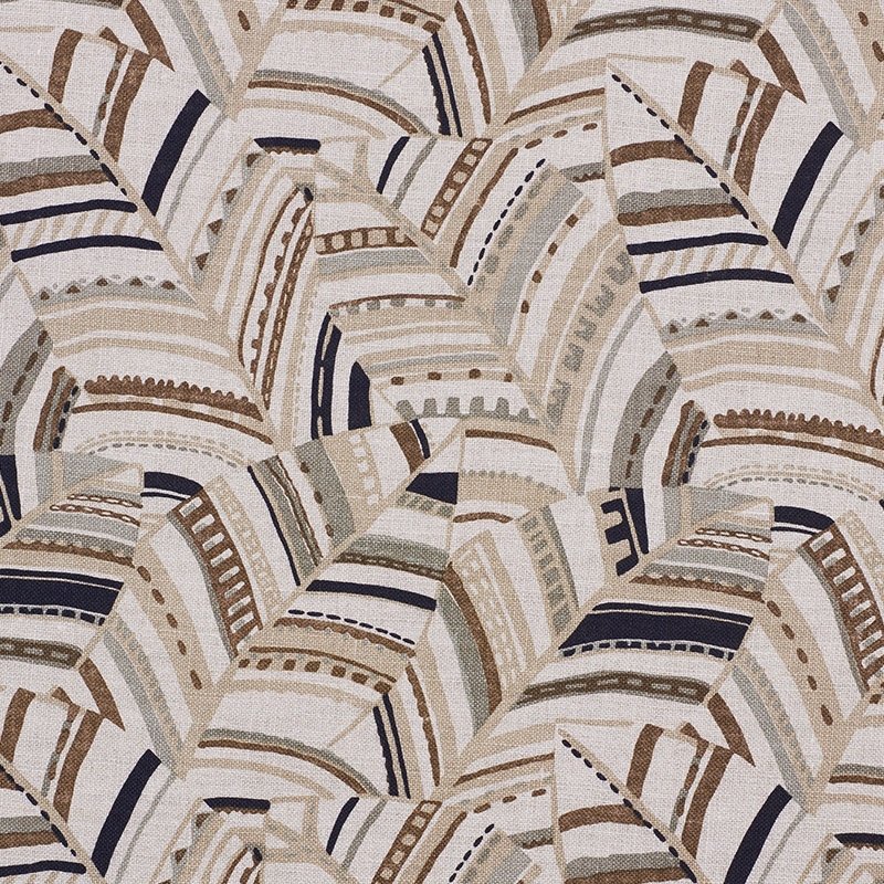 Purchase sample of 178651 Deco Leaves, Neutral by Schumacher Fabric