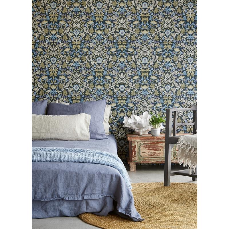 316002 Posy Lila Periwinkle Strawberry Floral Wallpaper by Eijffinger,316002 Posy Lila Periwinkle Strawberry Floral Wallpaper by Eijffinger2