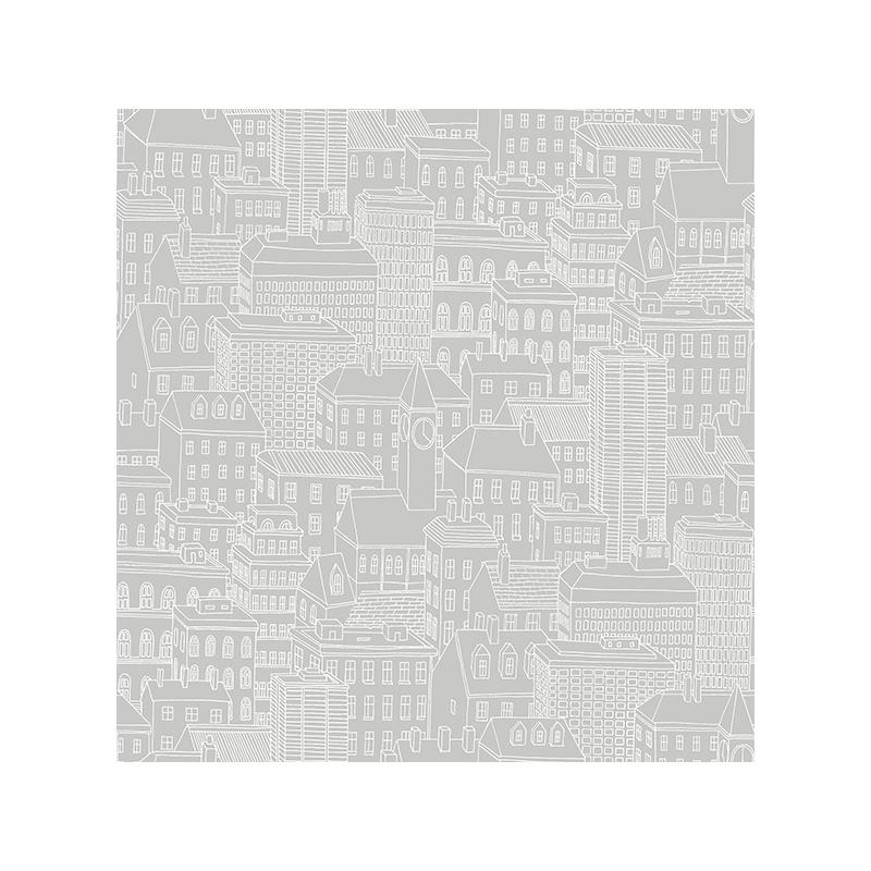 Sample 2716-23807 Limelight Grey City Wallpaper