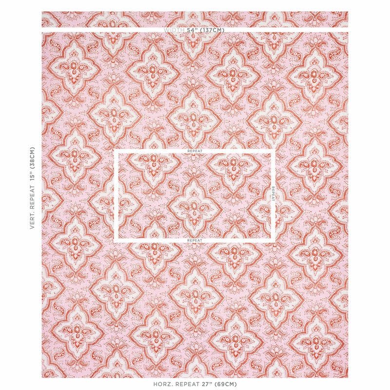 Search 179442 Amalia Medallion Handmade Print Pink Schumacher Fabric