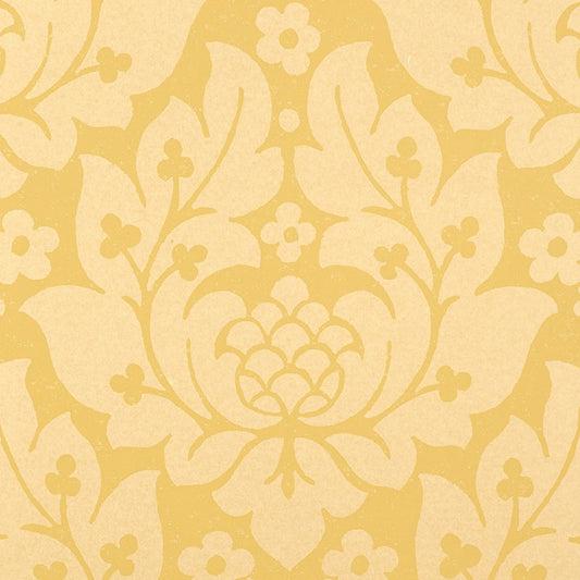 Shop 5003671 Fiore Damask Buttercup Schumacher Wallpaper