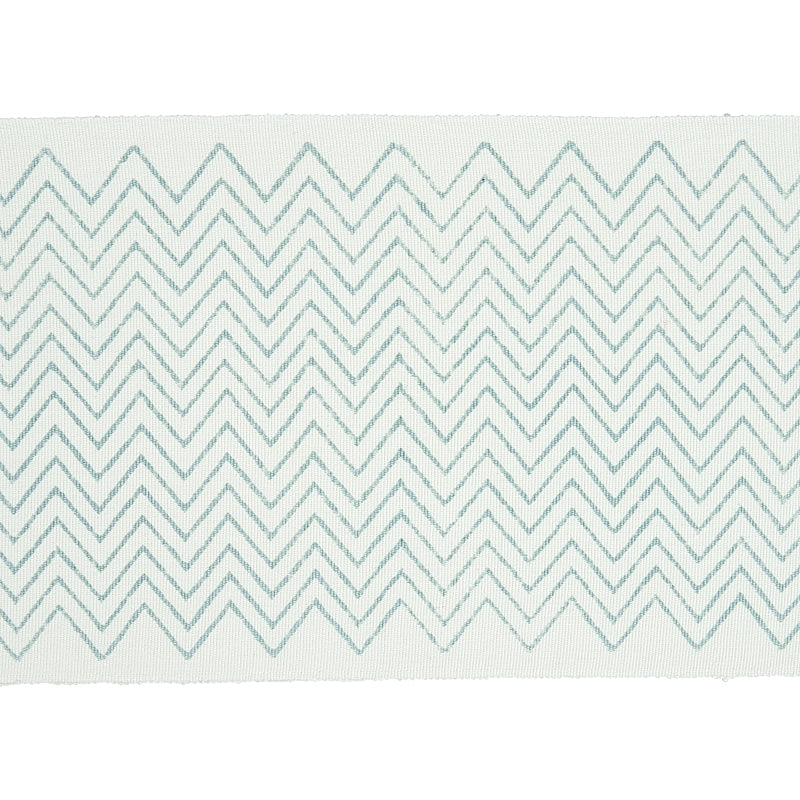 Sample 79651 Leora Hand Blocked Tape, Sky By Schumacher Trim