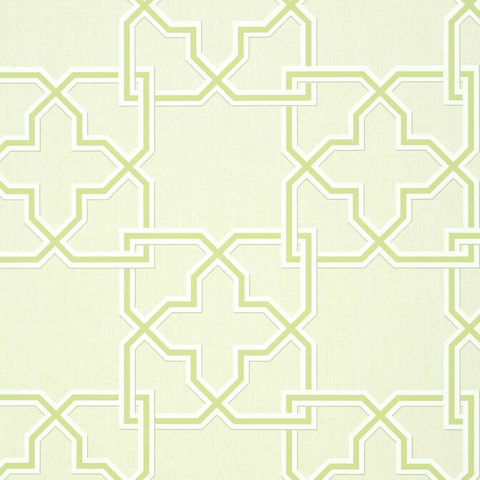 Purchase a sample of T35126 Pierson, Green on Beige by Thibaut Wallpaper
