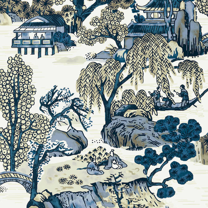 Purchase a sample of T75461 Asian Scenic, Dynasty Thibaut Wallpaper