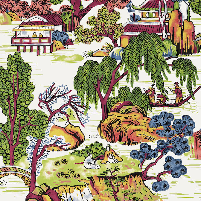 Purchase a sample of T75464 Asian Scenic, Dynasty Thibaut Wallpaper