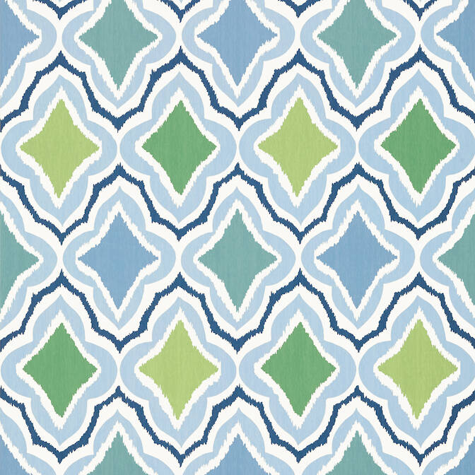 Purchase a sample of T88743 Cruising, Blue and Green by Thibaut Wallpaper