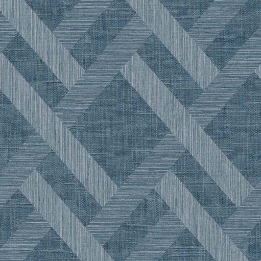 TS80802 | Linen Trellis, Blue - Seabrook Designs Wallpaper