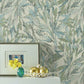 Select Y6230704 Natural Opalescence Rainforest Leaves Lt Blue Tropical Antonina Vella Wallpaper
