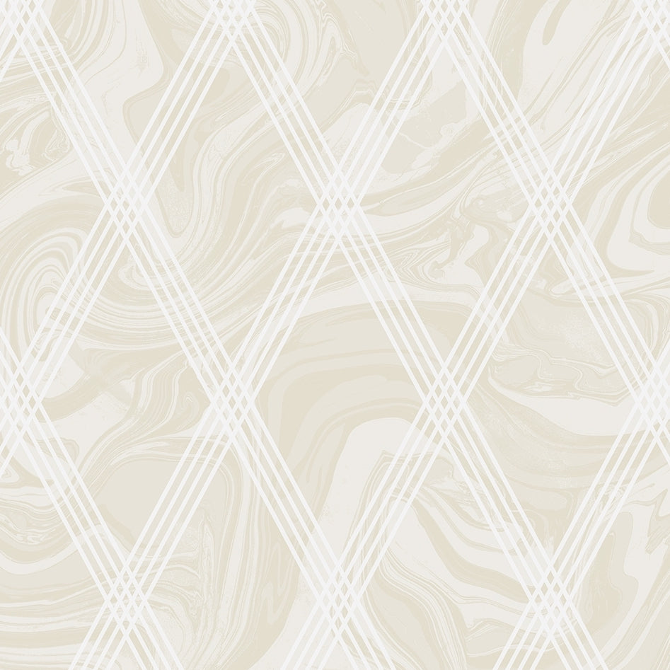 AW70905 | Marble Diamond Geometric, Beige - Seabrook Designs Wallpaper