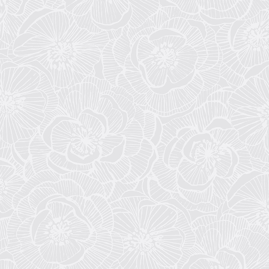 AW71000 | Graphic Floral, Off-White - Seabrook Designs Wallpaper