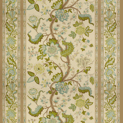 Select BR-700016-248 Bellary Cotton Print Aqua/Taupe Botanical by Brunschwig & Fils Fabric