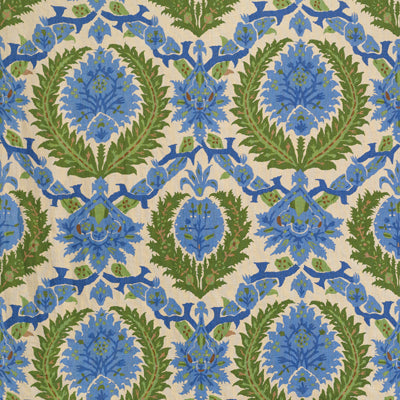 Find BR-700018-221 Zenobia Linen Print Canton Blue/Green Damask by Brunschwig & Fils Fabric
