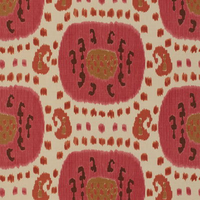 Looking BR-71110-119 Samarkand Cotton And Linen Print Dusty Rose/Rust Ikat by Brunschwig & Fils Fabric