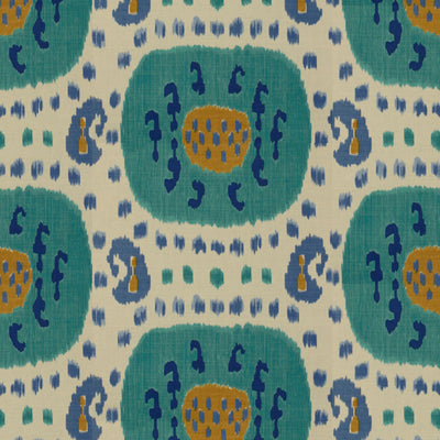 Purchase BR-71110-248 Samarkand Cotton And Linen Print Aqua/Blue Ikat by Brunschwig & Fils Fabric