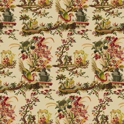 Select BR-71162.015.0 Le Lac Glazed Chintz Beige Modern Chinoiserie by Brunschwig & Fils Fabric