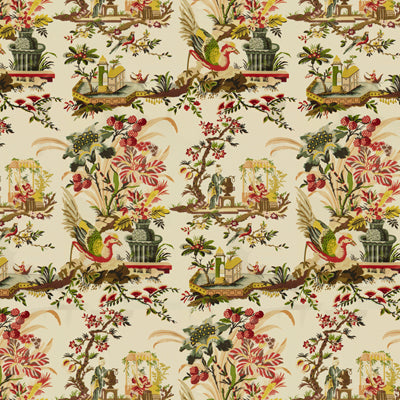 Save BR-71162-331 Le Lac Glazed Chintz Yellow Modern Chinoiserie by Brunschwig & Fils Fabric