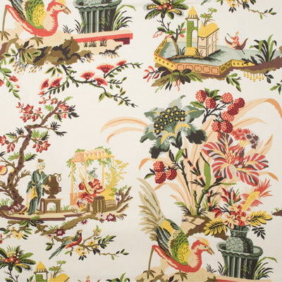 Buy BR-71163.015.0 Le Lac Linen Print Beige Modern Chinoiserie by Brunschwig & Fils Fabric