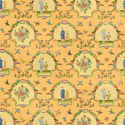 Save BR-71613.02.0 Ecole Chinoise Yellow/Gold Modern Chinoiserie by Brunschwig & Fils Fabric