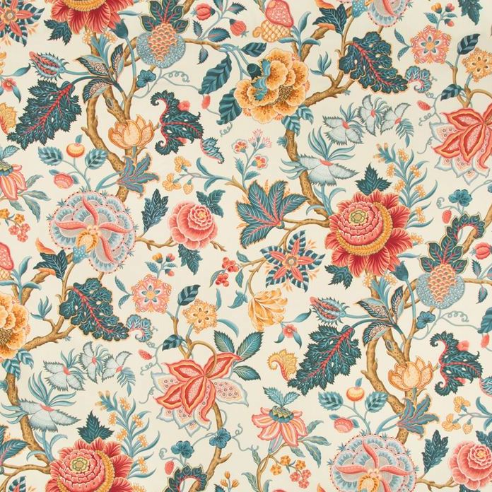 Search BR-79329-195 Nizam Cotton Print Red/Blue Botanical by Brunschwig & Fils Fabric