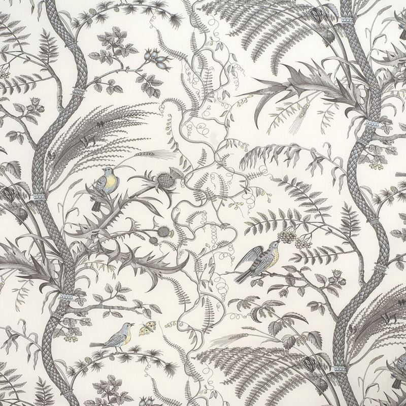 Shop BR-79431-11 Bird And Thistle Cotton Print Gray Toile by Brunschwig & Fils Fabric