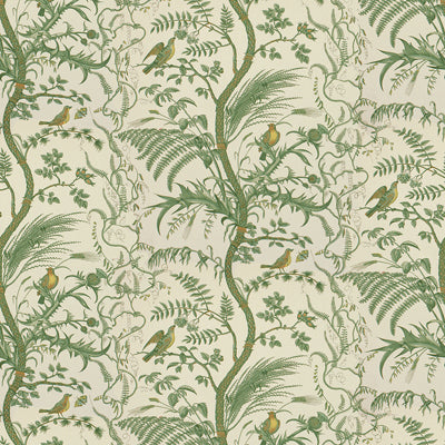 Select BR-79431-435 Bird And Thistle Cotton Print Green Toile by Brunschwig & Fils Fabric