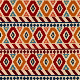 View BR-79786-147 Uzbek Linen And Cotton Print Red/Gold/Blue Ikat by Brunschwig & Fils Fabric