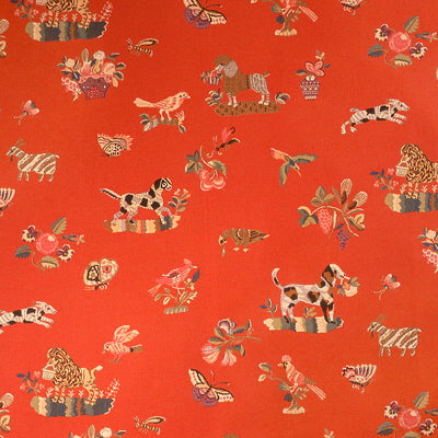 View BR-89477-150 Animalitos Woven Tapestry Tomato by Brunschwig & Fils Fabric