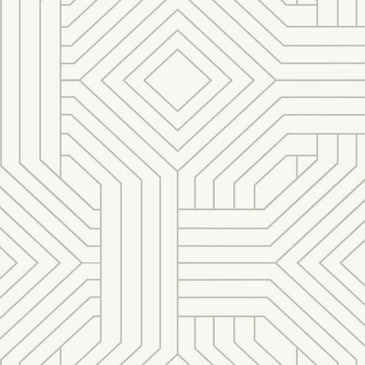 View CI2374 Modern Artisan II Diverging Diamonds White Candice Olson Wallpaper