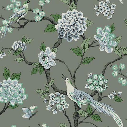 GR5933 | Grandmillennial, Fanciful Gray York Wallpaper