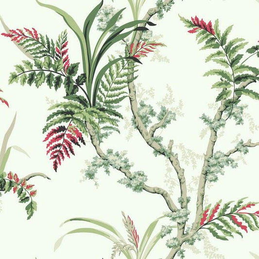 GR5993 | Grandmillennial, Enchanted Fern Green/Red York Wallpaper