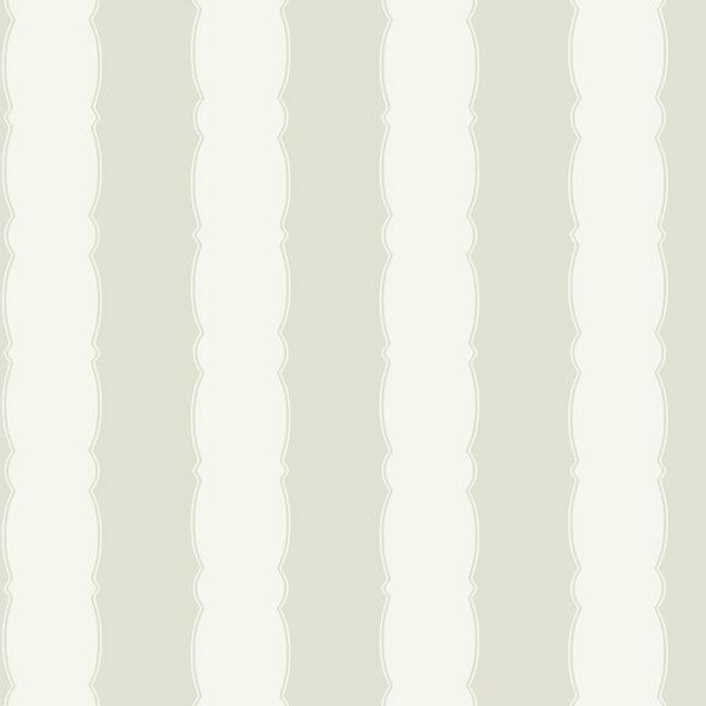 GR6014 | Grandmillennial, Scalloped Stripe Off White York Wallpaper