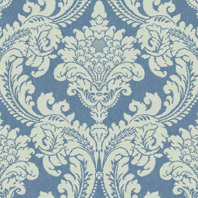 GR6024 | Grandmillennial, Tapestry Damask Blue York Wallpaper