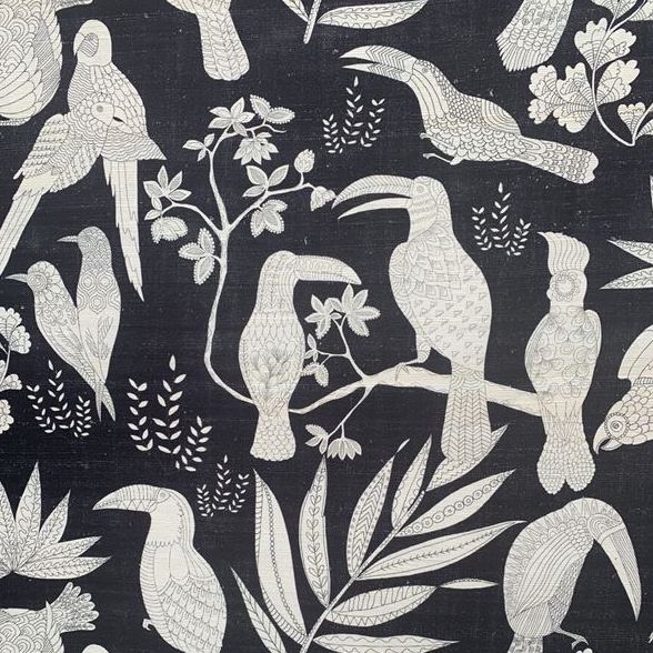 Purchase JAG-50063.81.0 Silk Bird Black Novelty by Brunschwig & Fils Fabric