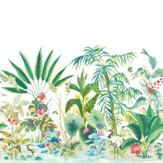 Search MU0254M Mural Resource Library Tropical Panoramic Mural White York Wallpaper