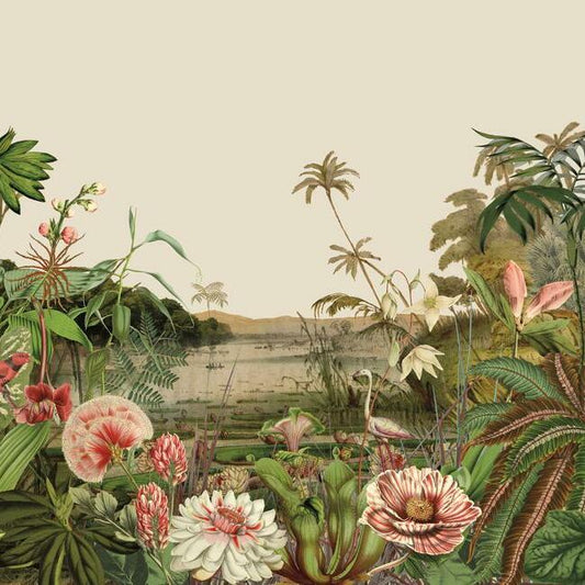 Looking MU0262M Mural Resource Library Floating Gardens Mural Green York Wallpaper