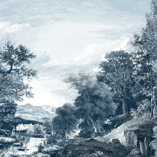 Looking MU0271M Mural Resource Library Provincial Scenic Mural Navy York Wallpaper