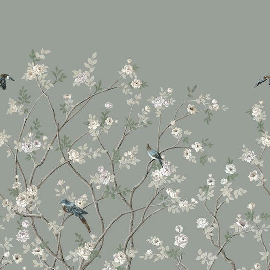 Order MU0313M Mural Resource Library Lingering Garden Mural Gray York Wallpaper
