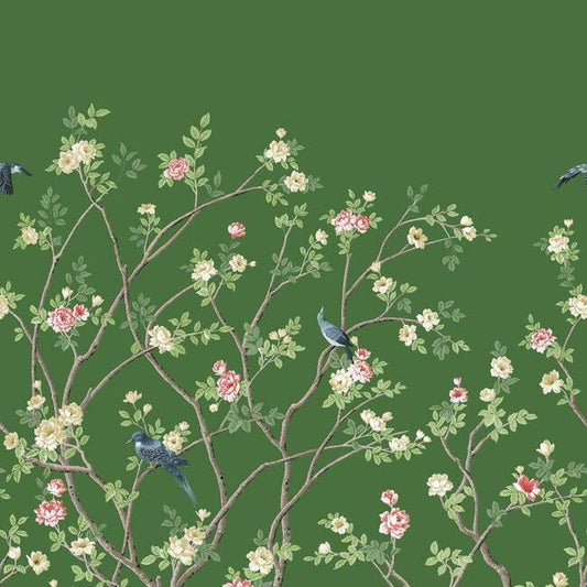 Looking MU0316M Mural Resource Library Lingering Garden Mural Green York Wallpaper